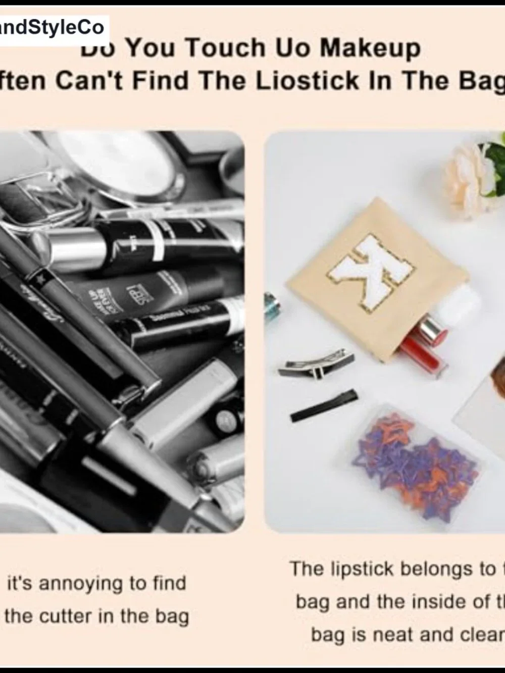Mini Makeup Bag Set with Suede Interior and Faux Leather